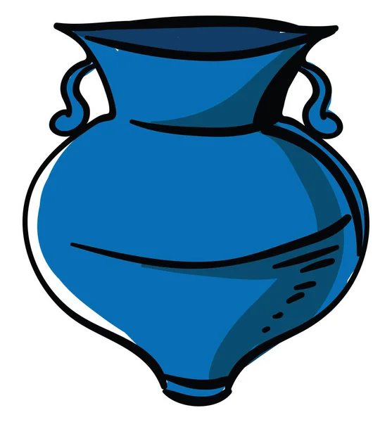 Vaso Azul Ilustração Vetor Sobre Fundo Branco —  Vetores de Stock