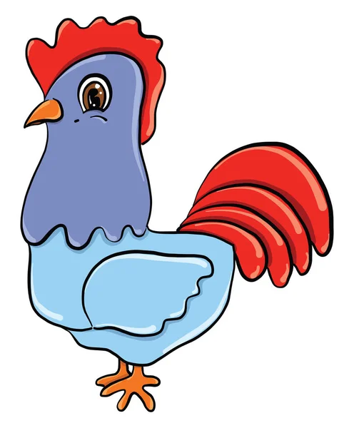 Gallo Azzurro Illustrazione Vettore Sfondo Bianco — Vettoriale Stock