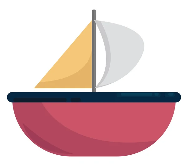 Розовая Лодка Иллюстрация Вектор Белом Фоне — стоковый вектор