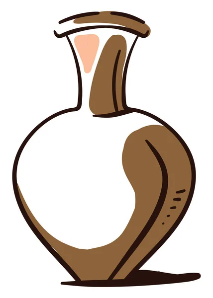 Brown Vase Drawing Illustration Vector White Background — Stock Vector