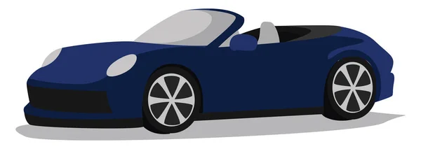 Cabriolet Bleu Illustration Vecteur Sur Fond Blanc — Image vectorielle