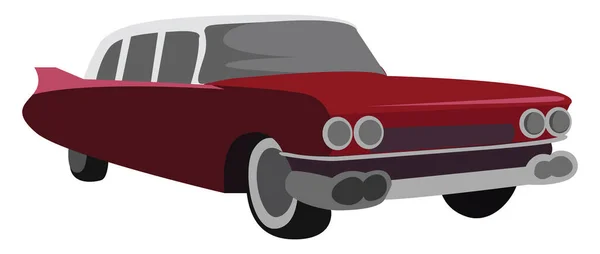 Retro Cadillac Illustration Vektor Auf Weißem Hintergrund — Stockvektor