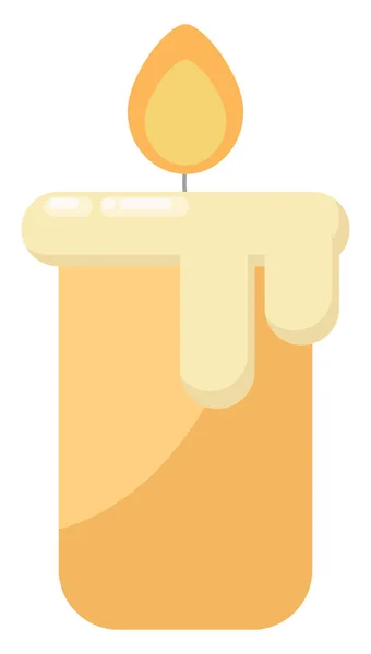 Жовта Свічка Ілюстрація Вектор Білому Тлі — стоковий вектор