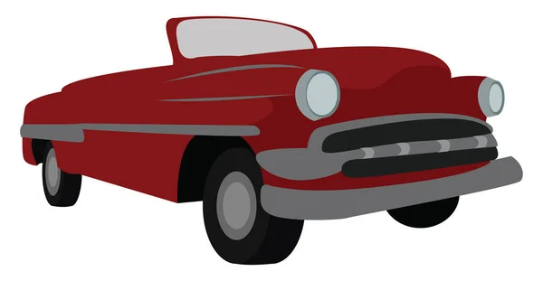 Carro Retro Vermelho Ilustração Vetor Sobre Fundo Branco — Vetor de Stock