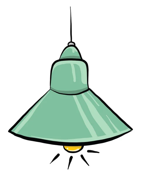 Lámpara Verde Ilustración Vector Sobre Fondo Blanco — Vector de stock