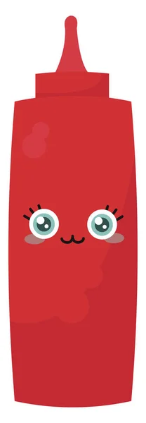 Bottle Ketchup Illustration Vector White Background — Stock Vector