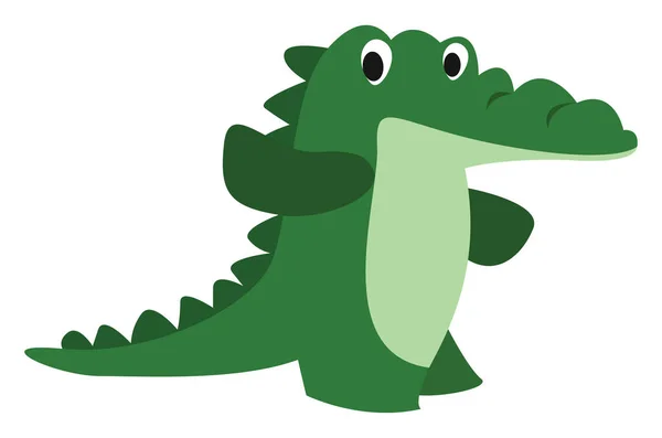 Crocodilo Verde Ilustração Vetor Sobre Fundo Branco —  Vetores de Stock