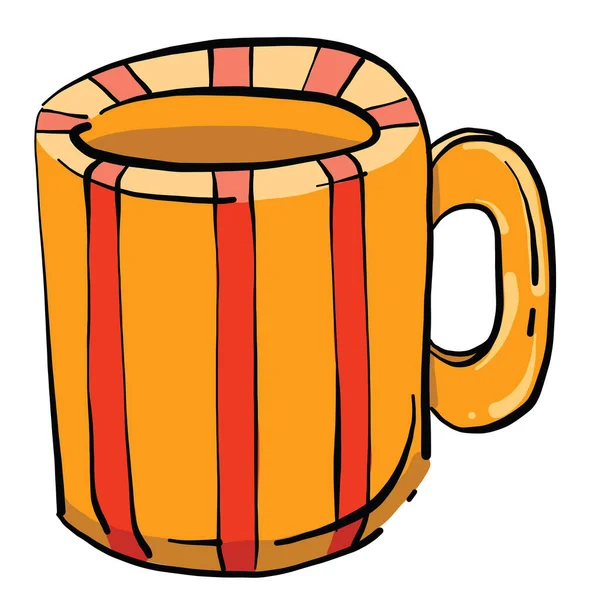 Taza Naranja Ilustración Vector Sobre Fondo Blanco — Vector de stock