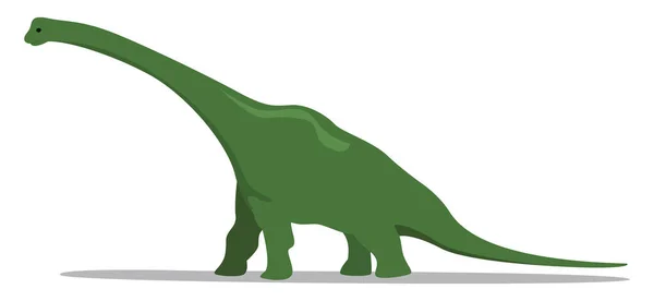 Lång Dinosaurie Illustration Vektor Vit Bakgrund — Stock vektor