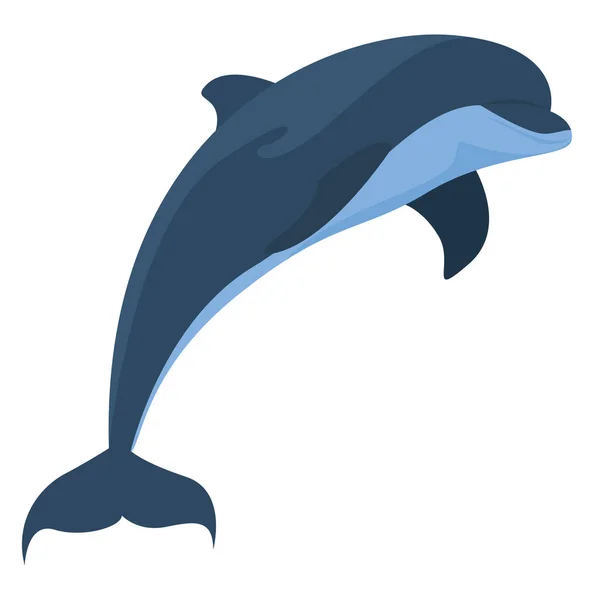 Dolphin Jumping Εικονογράφηση Διάνυσμα Λευκό Φόντο — Διανυσματικό Αρχείο