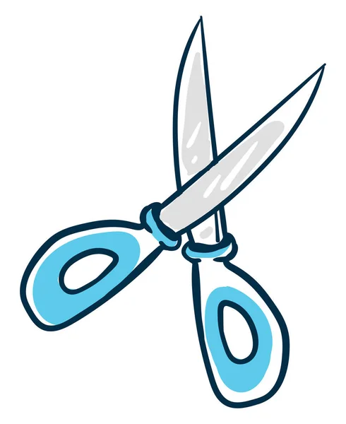 Blue Scissors Illustration Vector White Background — Stock Vector