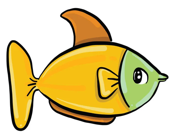 Gelber Fisch Illustration Vektor Auf Weißem Hintergrund — Stockvektor
