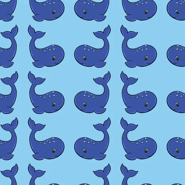 Grand Poisson Bleu Illustration Vecteur Sur Fond Blanc — Image vectorielle