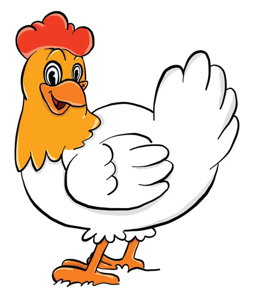 Śmieszny Kurczak Ilustracja Wektor Białym Tle — Wektor stockowy