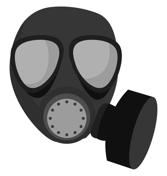 Zwart Gasmasker Illustratie Vector Witte Achtergrond — Stockvector