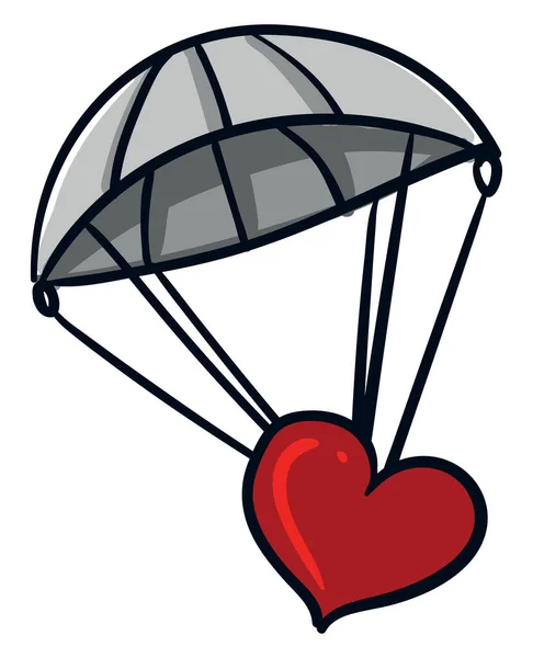 Grijze Parachute Illustratie Vector Witte Achtergrond — Stockvector