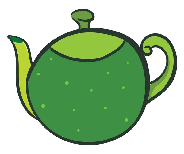 Green Teapot Illustration Vector White Background — Stock Vector