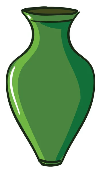 Vaso Verde Illustrazione Vettore Sfondo Bianco — Vettoriale Stock