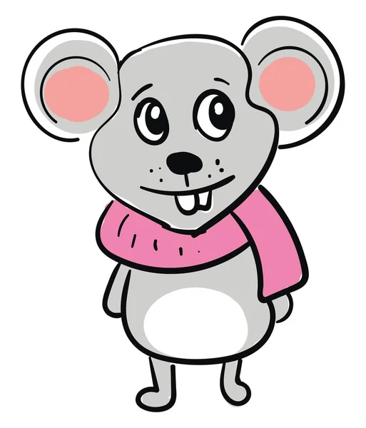 スカーフ イラスト 白い背景のベクトルを持つマウス — ストックベクタ