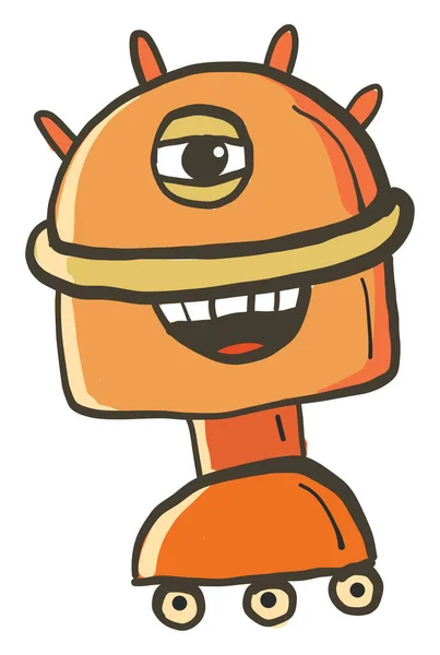 Orange Robot Illustration Vector White Background — Stock Vector