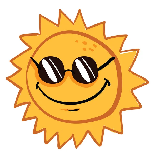 Sole Con Occhiali Sole Illustrazione Vettore Sfondo Bianco — Vettoriale Stock