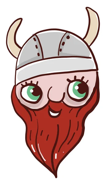 Vikings Head Illustration Vector White Background — Stock Vector