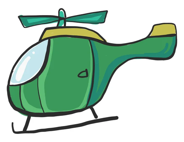 Зеленый Вертолет Иллюстрация Вектор Белом Фоне — стоковый вектор