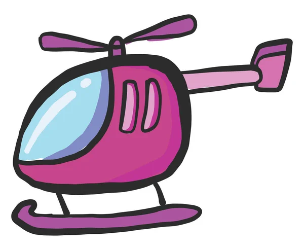 Roze Helikopter Illustratie Vector Witte Achtergrond — Stockvector