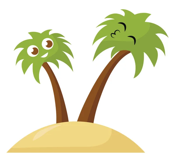 Palmy Ostrově Ilustrace Vektor Bílém Pozadí — Stockový vektor
