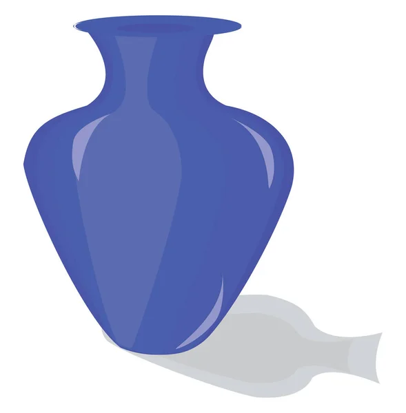 Vaso Blu Illustrazione Vettore Sfondo Bianco — Vettoriale Stock