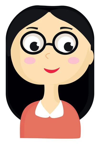 Señora Con Gafas Ilustración Vector Sobre Fondo Blanco — Vector de stock