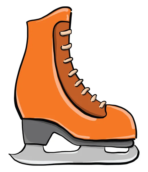 Patines Hielo Naranja Ilustración Vector Sobre Fondo Blanco — Vector de stock