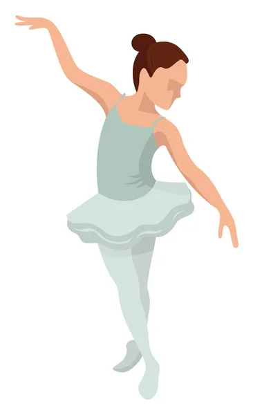 Petite Ballerine Illustration Vecteur Sur Fond Blanc — Image vectorielle