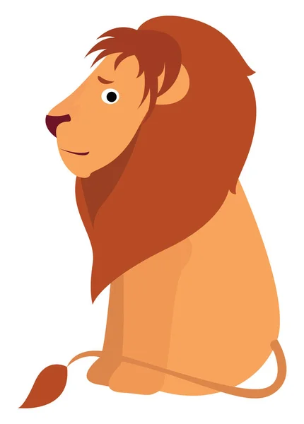 Scared Lion Illustration Vector White Background - Stok Vektor