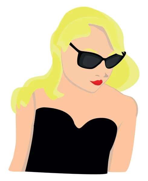 Blond Madame Ilustrace Vektor Bílém Pozadí — Stockový vektor