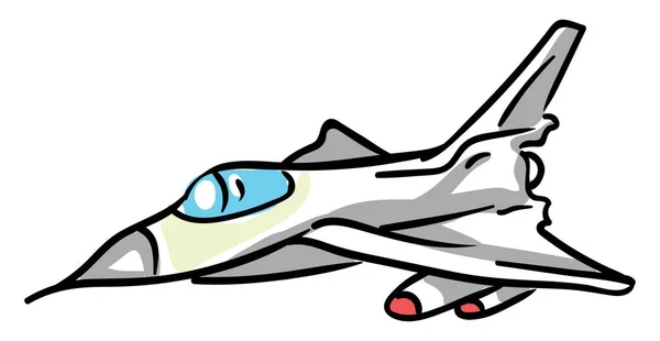 Avión Militar Combate Ilustración Vector Sobre Fondo Blanco — Vector de stock