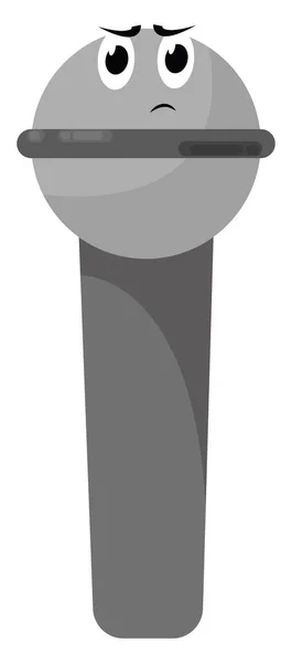 Серый Микрофон Иллюстрация Вектор Белом Фоне — стоковый вектор