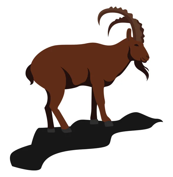 Mountain Goat Illustration Vector White Background — Stock Vector