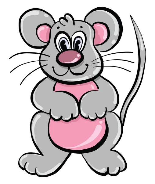 Cute Mouse Illustration Vector White Background — Stock Vector