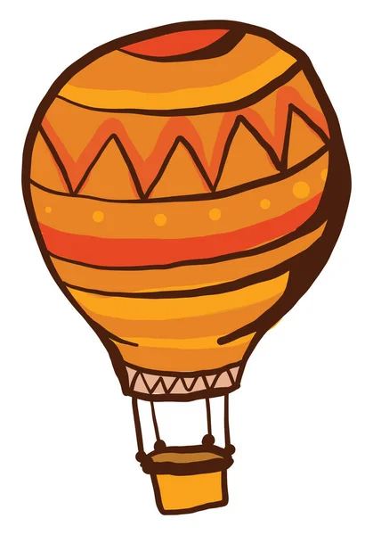 Orange Aerostat Illustration Vektor Vit Bakgrund — Stock vektor