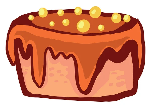 Gâteau Orange Illustration Vecteur Sur Fond Blanc — Image vectorielle