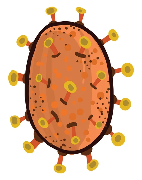 Microbio Naranja Ilustración Vector Sobre Fondo Blanco — Vector de stock