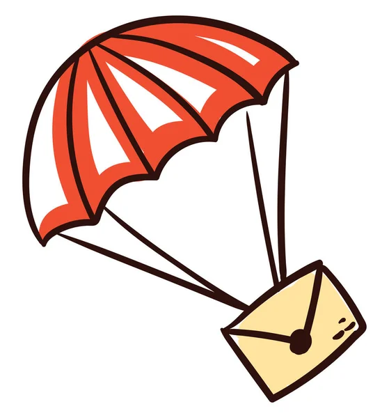Oranje Parachute Met Letter Illustratie Vector Witte Achtergrond — Stockvector