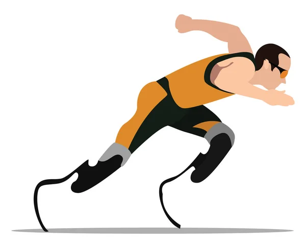 Paralympisch Lopen Illustratie Vector Witte Achtergrond — Stockvector