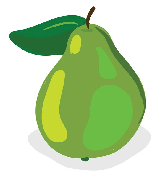 Fat Flat Pear Illustration Vector White Background — Stock Vector