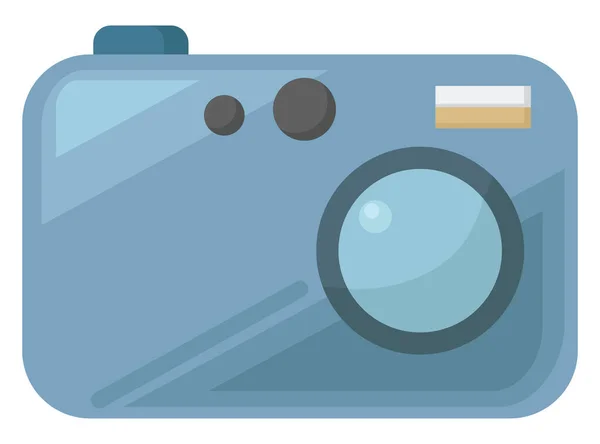 Blauwe Camera Illustratie Vector Witte Achtergrond — Stockvector