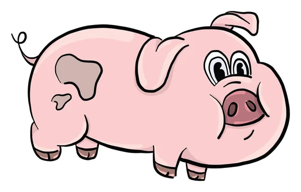 Babi Gendut Ilustrasi Vektor Dengan Latar Belakang Putih - Stok Vektor