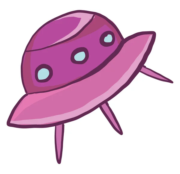 Růžové Ufo Ilustrace Vektor Bílém Pozadí — Stockový vektor