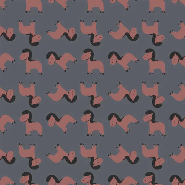 ポニーのパターン イラスト 白い背景のベクトル — ストックベクタ