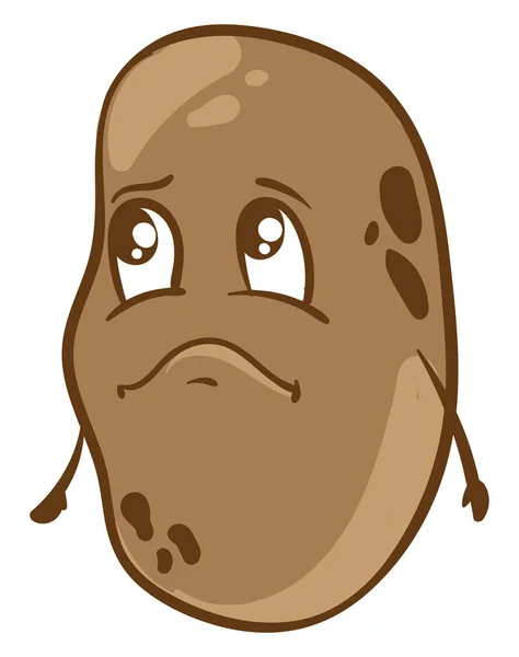 Sad Potato Illustration Vector White Background — Stock Vector